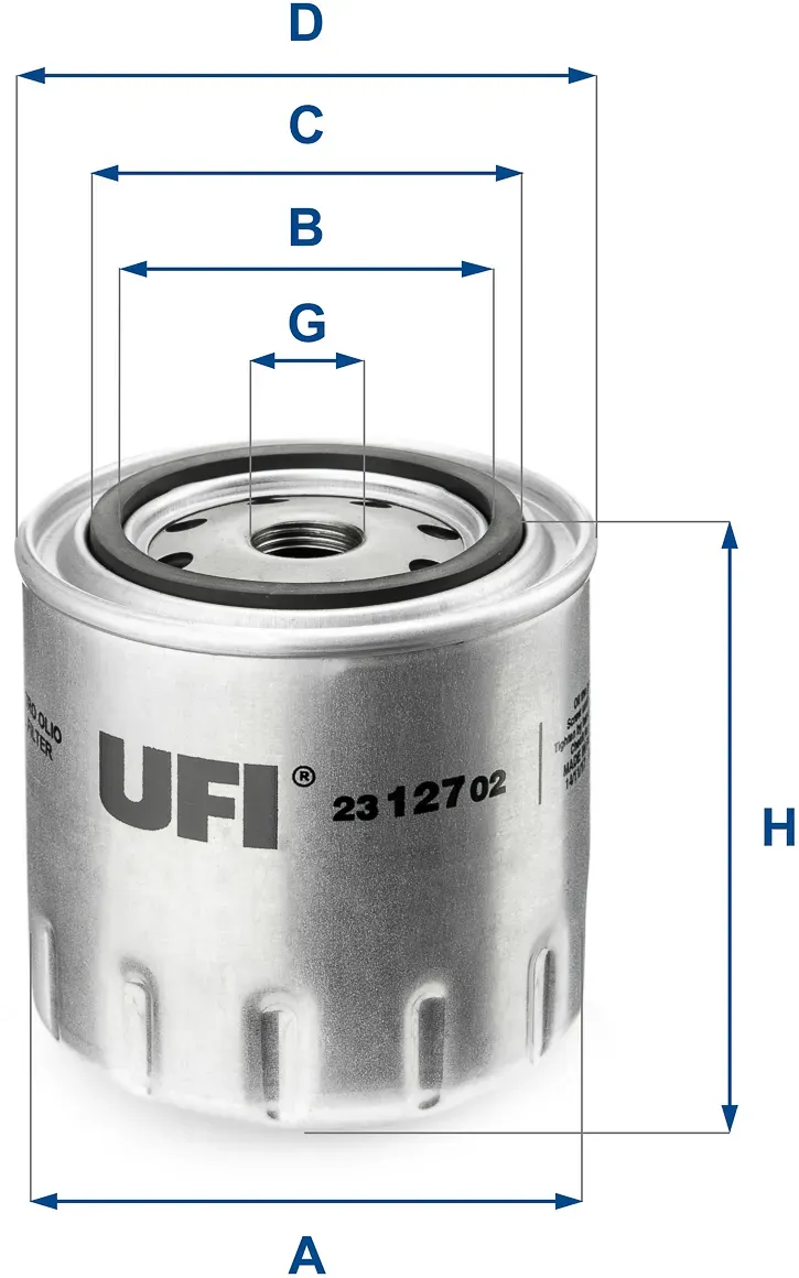 UFI Ölfilter 2312702 Anschraubfilter 97mm Gewindemaß3/4-16 UNF für ROVER SAAB Ford GM Citroën