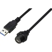TRU Components USB-C® 3.0 Buchse auf Stecker IP67 (Gewinde)