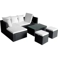 vidaXL Garten-Lounge-Set 4-tlg. schwarz 42586