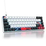 SOLIDEE mechanische Gaming Tastatur 65 Prozent,68 Tasten mit Lineare rote Schalter,kabelgebundene mechanische Tastatur mit LED-Hintergrundbeleuchtung,kompakte Tastatur,PS5/PS4/Xbox(68 Black_White)