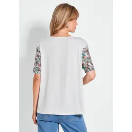 GOLDNER Kurzgröße: Elegantes Shirt mit Paisley-Design", in weiß / gemustert), | Gr.: 19,
