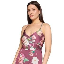 Vera Mont Abendkleid V-Ausschnitt Dunkelrot/Pink 34