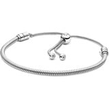 PANDORA Moments Schiebeverschluss Schlangen-Gliederarmband aus Sterling-Silber, Moments Collection, Größe: 28, 599652C01-2