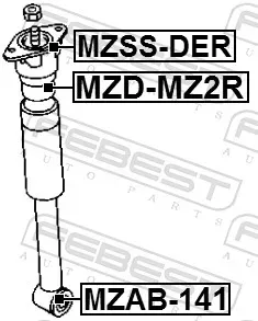 FEBEST Buchse, Stoßdämpfer mzab141 für Ford MAZDA