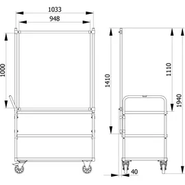 Fechtel Fetra Infektionsschutzrahmen-Anbausatz Stahl 1066x1410x49 mm grau