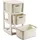 BranQ Rattan Kommode - 3 Körbe antik weiß - Beige