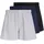 JACK & JONES Jersey Boxershorts Schwarz / Blau / Grau S 3er Pack