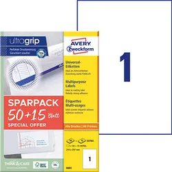 AKTION: 65 AVERY Zweckform Etiketten 6603 weiß 210,0 x 297,0 mm
