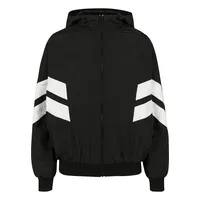 URBAN CLASSICS Crinkle Batwing Parka Black / White S