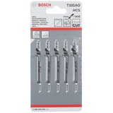 Bosch Professional HCS Stichsägeblatt Clean for Wood T101AO, 5er-Pack (2608630031)