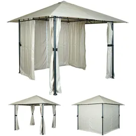 MCW Pergola MCW-J63 3 x 3 m inkl. 4 Seitenteile Creme-Beige