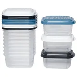 Kigima Gefrierdosen 12x0,25L rechteckig Bunt – Elegante Vorratsdosen mit Deckel luftdicht – Transparente Frischhaltedosen mit Deckel – Aufbewahrungsbox Küche für Mealprep & Organisation – Made in EU