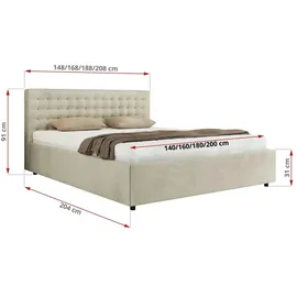 MKS Meble Pavo Classic 140 x 200 cm Beige