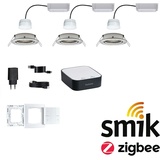 Paulmann 5181 Bundle Smart Home smik Gateway mit Wandtaster + LED Einbauleuchte Nova Plus Coin Basisset schwenkbar RGBW