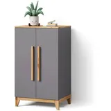 livinity® Kinderkleiderschrank Mailo 70 x 120 cm Eiche grau