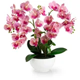 Kunstorchidee PASCH® XXL Orchidee künstlich wie echt (56cm) in Hochglanz-Keramiktopf Orchidee, PASCH rosa