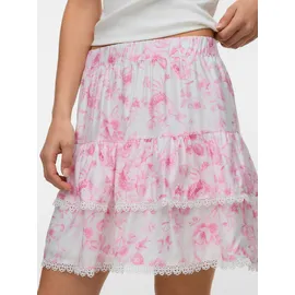 Vero Moda Minirock Damen Bedruckt Pink/Weiß L
