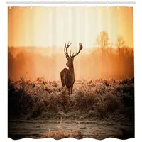 ABAKUHAUS Duschvorhang Deer Morning Sun 175 x 220 cm