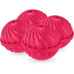 Relaxdays Waschball, 4er Set, Waschkugel für Waschmaschine, ökologisch, hautfreundlich, Waschen ohne Waschmittel, pink