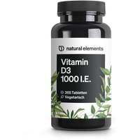 Vitamin D3 1000 I.E. – 365 Tabletten im Jahresvorat – Vitamin D für Knochen und Immunsystem – hochdosiert, ohne unnötige Zusätze – in Deutschland produziert & laborgeprüft