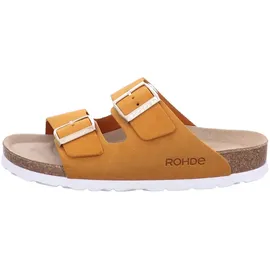 ROHDE Pantolette Velours Leder zwei Schnallen Komfortweite Alba 5590, Größe:37 EU, Farbe:Orange - Orange - 37