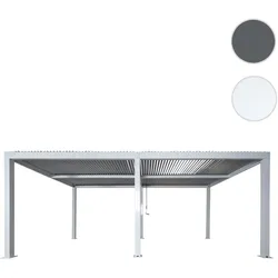 Carport HWC-L46, Auto√oberdachung Garage Unterstand, 11cm-Aluminium-Gestell, Regenrinne sturmfest, 3x6m ~ wei√ü