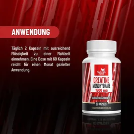 natural pro Creatin Monohydrat 1500 mg Kapseln 52 g