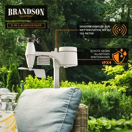 Brandson Funkwetterstation Schwarz 5-in-1