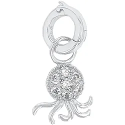 Charm-Einhänger AMOR "Meerestier/Qualle, 2038467", bunt (silberfarben, weiß, weiß), Charms, Damen, Silber 925 (Sterlingsilber), mit Zirkonia (synth.)