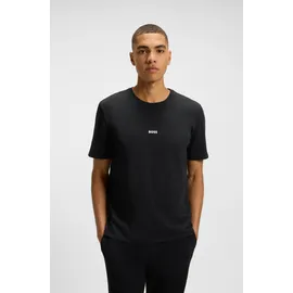 Boss Herren, T-Shirt Unique T-Shirt, Rundhals, Baumwoll Stretch, Logo schwarz XL