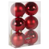 Trendline Christbaumkugeln 6 Kugeln Ø 8 cm Rot Weihnachtskugeln Weihnachten