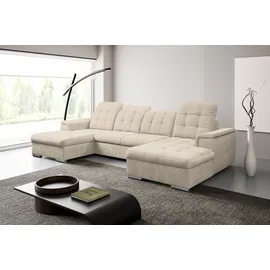 werk2 Wohnlandschaft Mikrofaser 330cm U-Form Beige