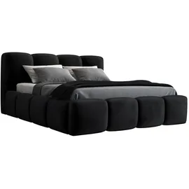 mebloland Polsterbett DONA- OM mit Bettkasten und Lattenrost - 140x200 - Schwarz