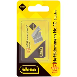 IDENA Heftklammern, No. 10, 2 x 1.000 Stück,