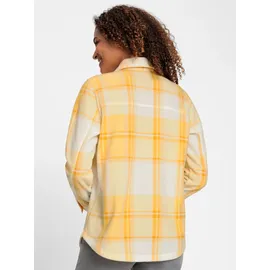 Casual Looks Fleeceshirt CASUAL LOOKS "Fleece-Bluse", Damen, Gr. 38, gelb (champagner, gelb, kariert), 100% Polyester, gemustert, kariert, mehrfarbig, Shirts