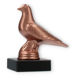 Pokal Kunststofffigur Taube bronze auf schwarzem Marmorsockel 11,8cm