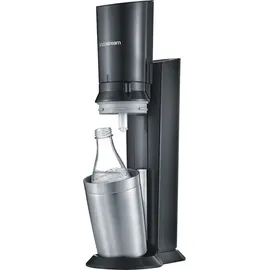 Sodastream Crystal 3.0 schwarz + 1 Glaskaraffe + Zylinder