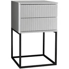 Möbel Boss Nachttisch Marle 40 x 65 x 38,5 cm Schwarz/Weiß