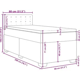 vidaXL Boxspringbett 80 x 200 cm Schwarz