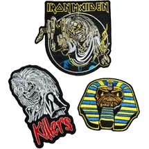 Grupo Erik Patches zum Aufbügeln Bügelbilder für Textilien Iron Maiden Set 3 Bügelflicken Aufnäher Erwachsene und Kinder