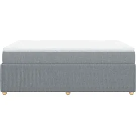 vidaXL Boxspringbett mit Matratze Hellgrau 140x200 cm Stoff