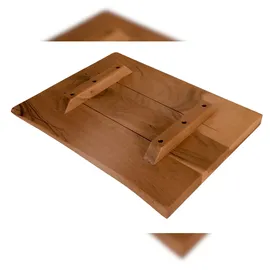 Sam Holzplatte Arya mit Echter Baumkante (einseitig), 40 x 30 cm, Akazienholz nussbaum, massiv - lackiert