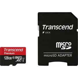 Transcend microSDXC 128GB Class 10 UHS-I + SD-Adapter