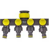 Bradas Wasserverteiler 4 Wege 4 Ventilen 4fach Verteiler für Gartenschlauch Absperrhahn Schlauchverteiler LE-03033K