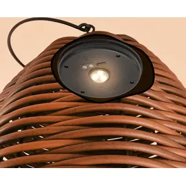 esotec Laterne Kunststoff, Metall H=60 cm Solar LED spritzwassergeschützt IP44 braun
