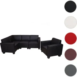 MCW Modular Sofa-System Couch-Garnitur Moncalieri 4-1, Kunstleder ~ schwarz