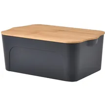 homéa Aufbewahrungsbox 28 x 18 x 10,5 cm 1-tlg. Grau/Beige