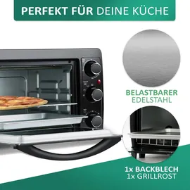 Steinborg Mini Backofen 15 Liter Schwarz