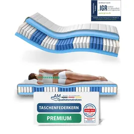AM Qualitätsmatratzen Premium 7-Zonen Taschenfederkernmatratze 180 x 200 cm H3