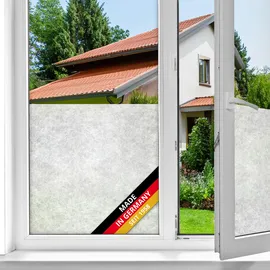 d-c-fix Fensterfolie Reispapier weiß selbstklebend Sichtschutz beidseitig blickdicht Folie für Bad-Fenster, Küche, Glastür Milchglasfolie Sichtschutzfolie Glasfolie 45 cm x 2 m
